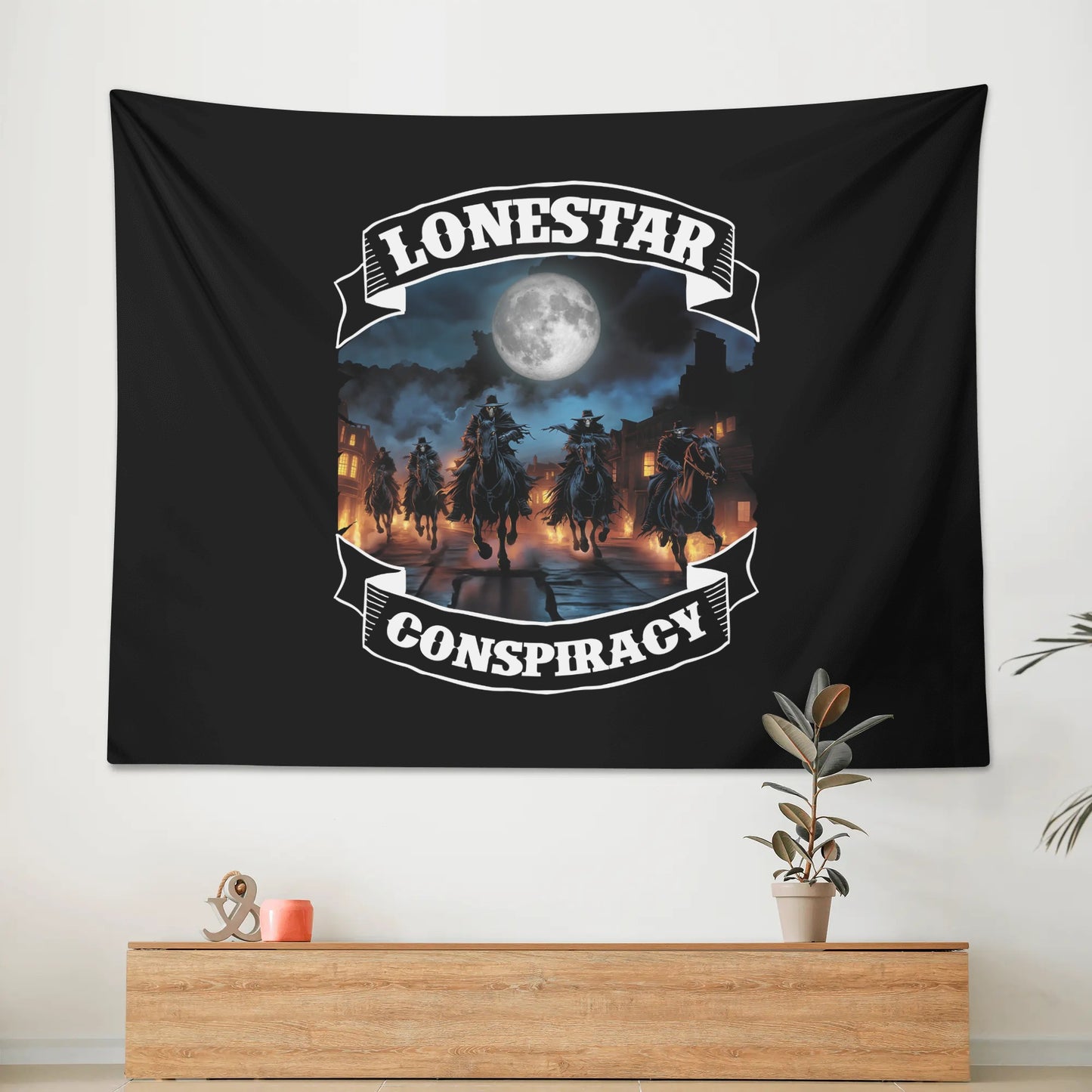 Lonestar Conspiracy Polyester Peach Skin Wall Tapestry 6 Sizes