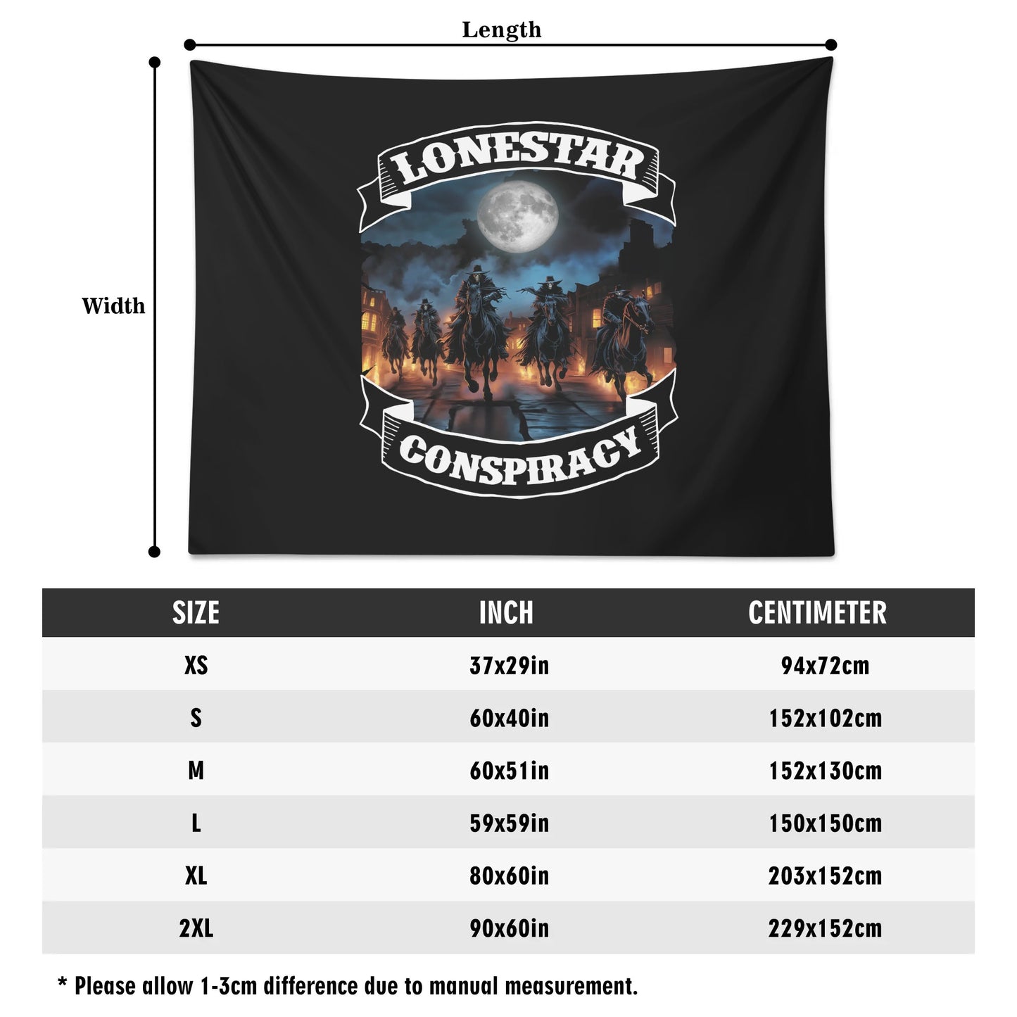 Lonestar Conspiracy Polyester Peach Skin Wall Tapestry 6 Sizes