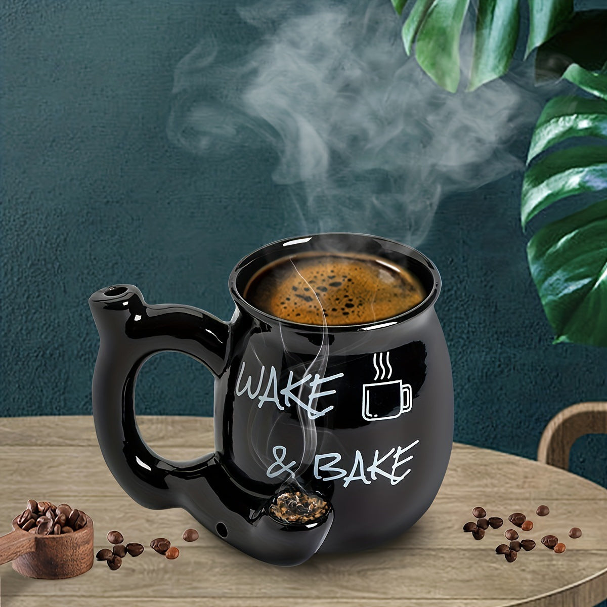 Wake & Bake Ceramic Smoking Coffee Cup